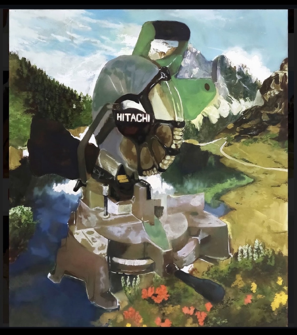 Artwork by Henry Swanson depicting a stylized figure in a mountain landscape.
